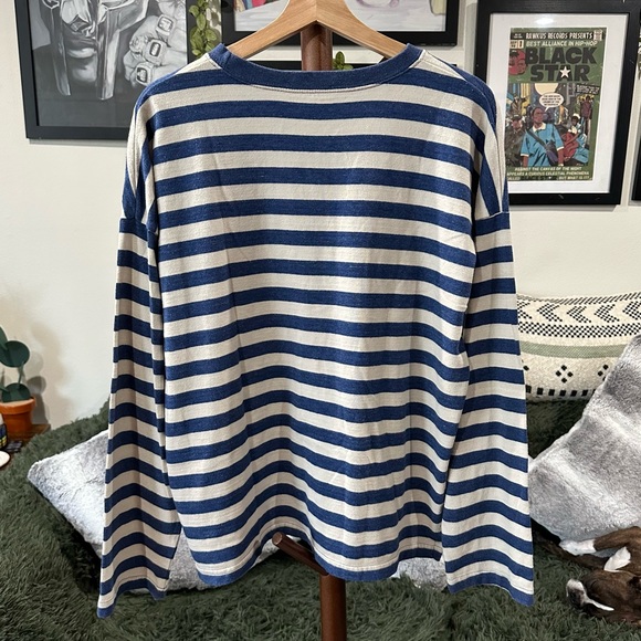 Zara White and Blue Striped Top - Picture 2 of 5